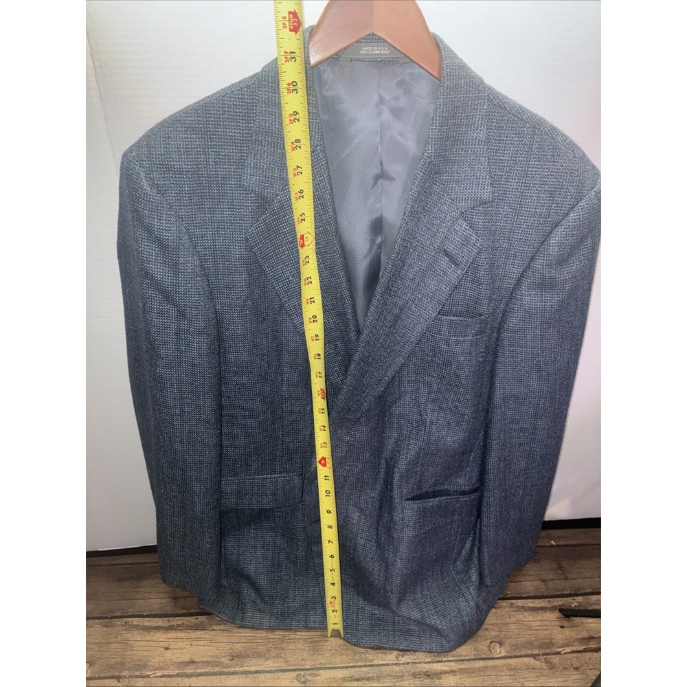 Men's Blazer Sport Coat by Haggar Wool 44L Blue - Picture 4 of 5